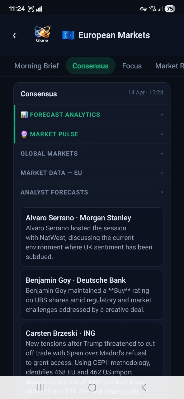 EU Consensus Analyst Forecasts