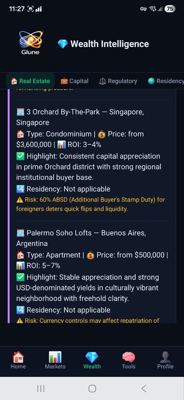 Real Estate Singapore and Buenos Aires