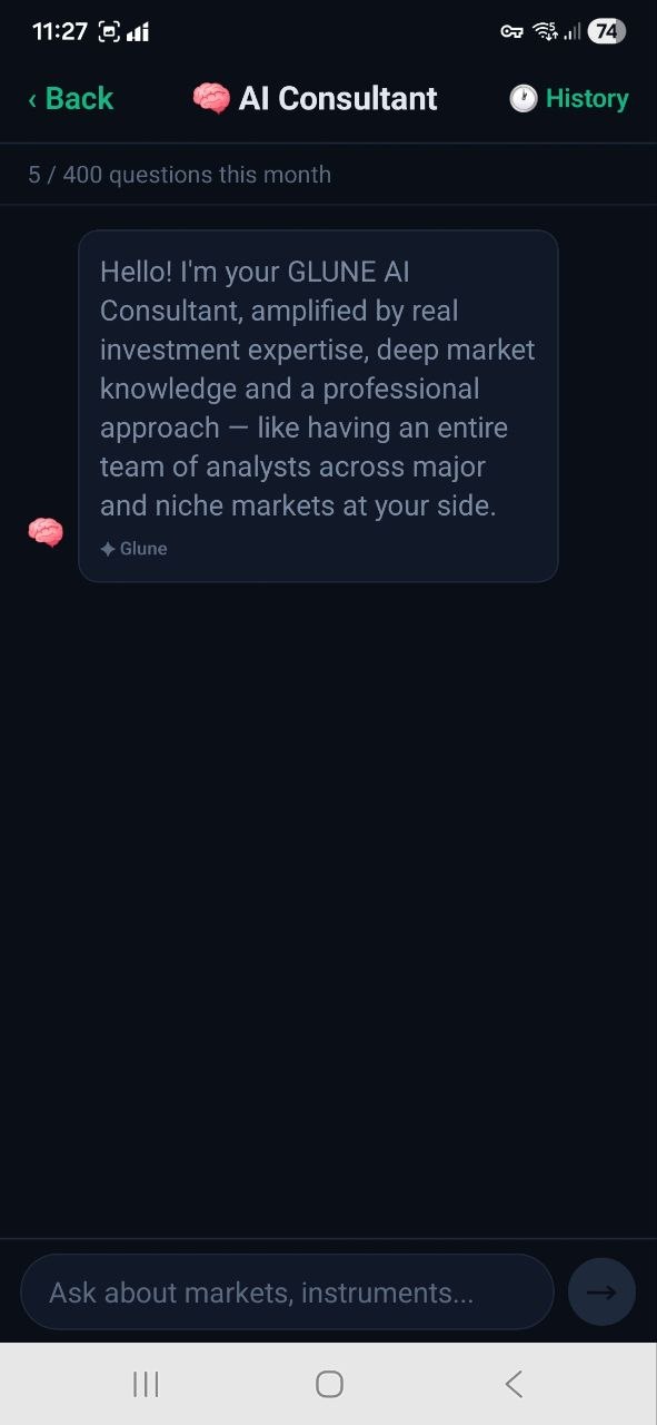 AI Consultant chat welcome message